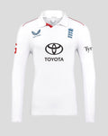 Mens 26/27 England Cricket Test Pro Long Sleeve Shirt - White